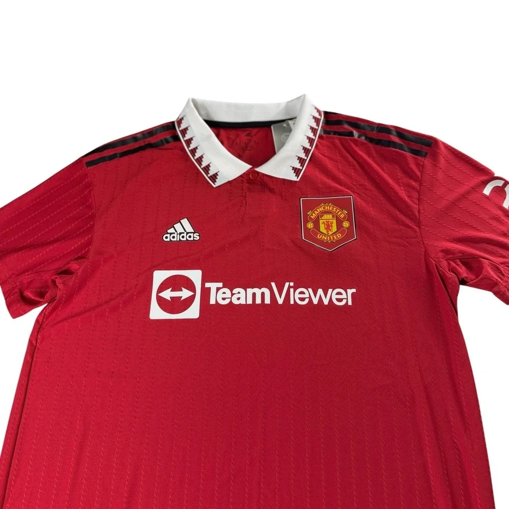 Adidas Manchester United 2022-23 Home Jersey Red Mens XL H13881 TeamViewer NEW